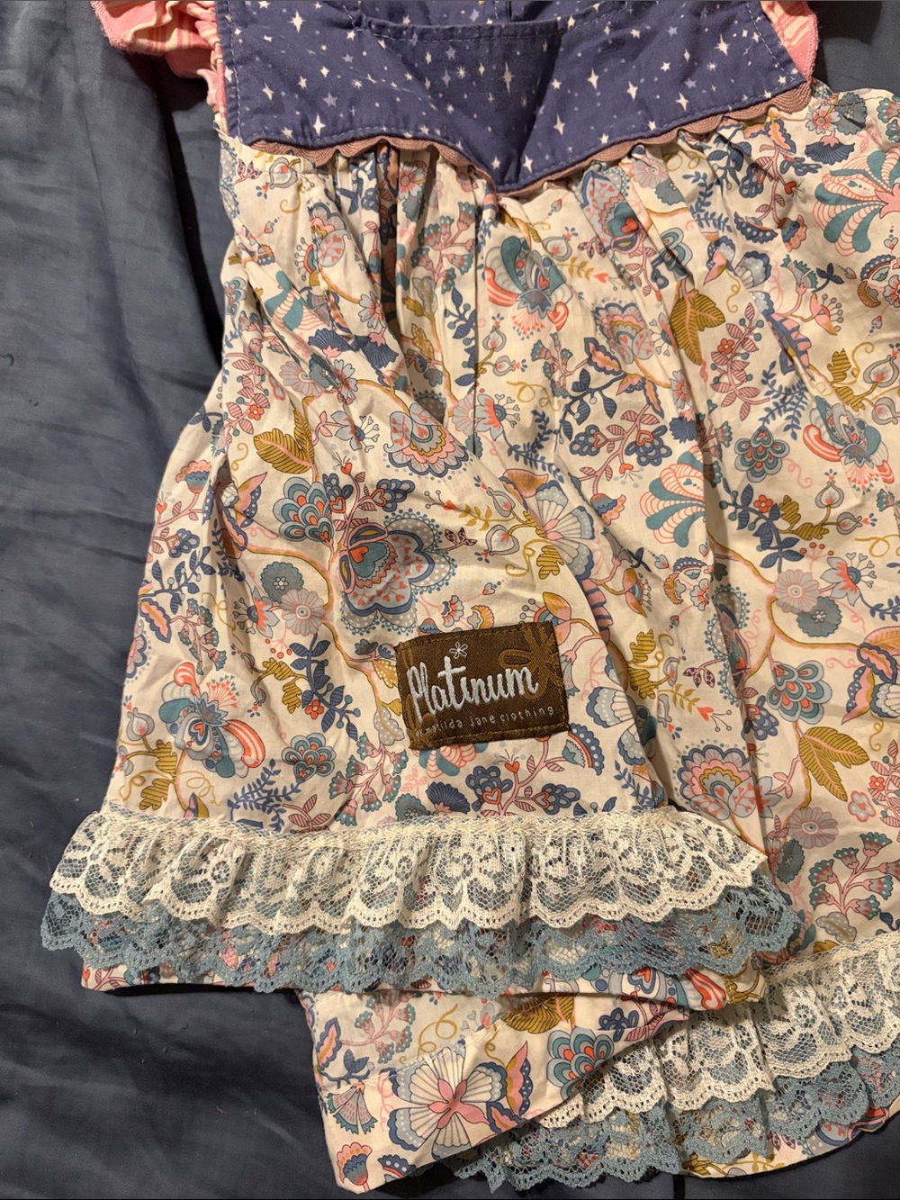 Girls Floral Multi-Color Ruffle Dress - Picture 2 of 6